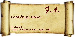 Fontányi Anna névjegykártya