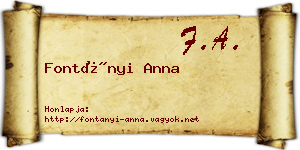 Fontányi Anna névjegykártya