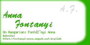 anna fontanyi business card